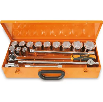 Gola sada SADA HLAVIC 3/4'' S PŘÍSLUŠENSTVÍM-MODEL 928AS/C12 17KS'' (Sada 12 šestihranných hlavic a 5 doplňků v plechovém kovovém pouzdře)