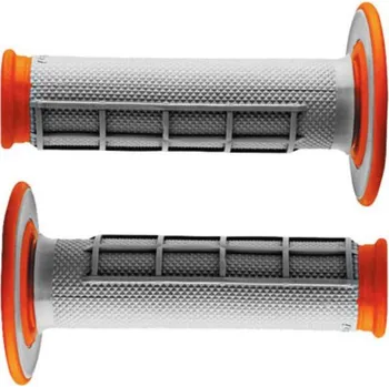 grip Motokrosové rukojeti - gripy RENTHAL DUAL COMPOUND ORANŽOVÉ (Rukojeti na řidítka, ručky na moto)
