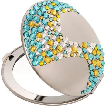 Kosmetické zrcátko Kosmetické kapesní zrcátko se Swarovski Elements Corals žlutomodré EL-08.5