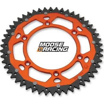 Řetězová sada pro motocykl Rozeta MOOSE RACING KTM, HUSABERG, HUSQVARNA DUAL SPROCKETS - ORANGE 52 ZUBŮ (Materiál hliník/ocel)