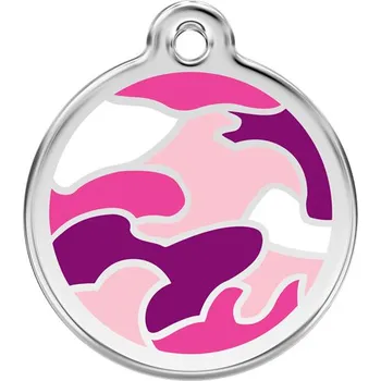 psí známka RED DINGO Známka s rytím Camouflage Pink 20 mm