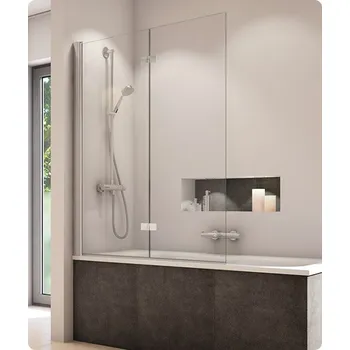 Vanová zástěna SOLB2 - dvoudílná vanová zástěna levá 120 cm, profil aluchrom SOLB2G12050