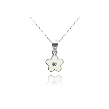 Souprava šperků Stříbrný náhrdelník MINET BÍLÁ KYTIČKA s bílým zirkonem JMAD0007WN38 (JMAD0007WN38)