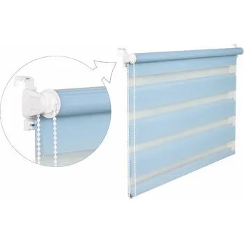 Roleta ZEBRA-SHOP Roleta DEN A NOC / MINI / STANDARD / sv. modrá / BH 04 Barva mechanizmu: hnědá, Výška: 150, Šířka: 38