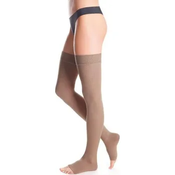 Dámské punčochy Polostehenní punčochy kompresivní Micro II.K.T. lem Délka: krátká, Špice: otevřená, Barva: bronz, Velikost: 6