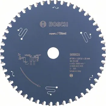 Pilový kotouč Bosch Expert for Steel 184 x 20 x 2,0 mm 48 zubů