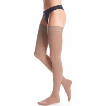 Dámské punčochy Stehenní punčochy kompresivní Cotton II.K.T. krajka Špice: uzavřená, Barva: bronz, Délka: normál, Velikost: 4