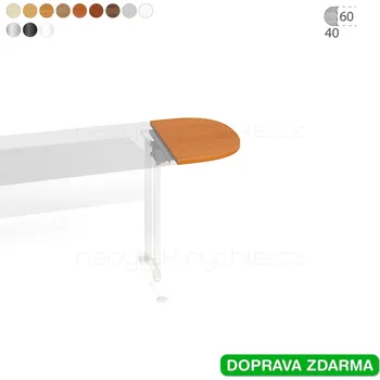 Psací stůl CP 60 Hobis Cross - Stůl přídavný 60 x 40 půlovál