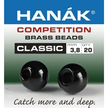 Rybářský háček Mosazná hlavička Hanák Competition CLASSIC černá 2,0 mm, 20 ks