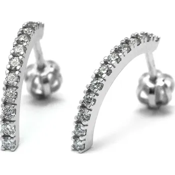 Prsten Klenoty Budín Luxusní zlaté náušnice s diamanty z bílého zlata na šroubek J-28179-17 (J-28179-17 - POŠTOVNÉ ZDARMA!!)