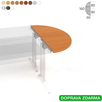 Psací stůl CP 160 Hobis Cross - Stůl přídavný 160 x 60 půlelipsa