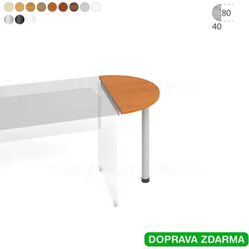 Psací stůl GP 80 Hobis Gate - Stůl přídavný 80 x 40 půlkruh