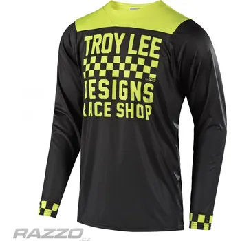 cyklistický dres Dres na kolo TroyLeeDesigns Skyline LS Jersey Checker Black Lime XXL
