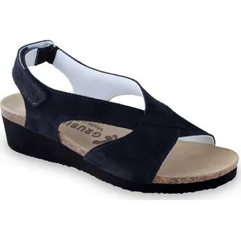 Dámská zdravotní obuv Grubin zdravotní dámská kožená obuv Muskat semišové sandále 2763611 Velikost obuvi: 37, Barva obuvi: Černá