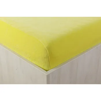 Prostěradlo JAN peří Sametové prostěradlo do dětské postýlky - žluté 60x120/70x140 cm - Sametové prostěradlo do dětské postýlky - žluté 60x120 cm