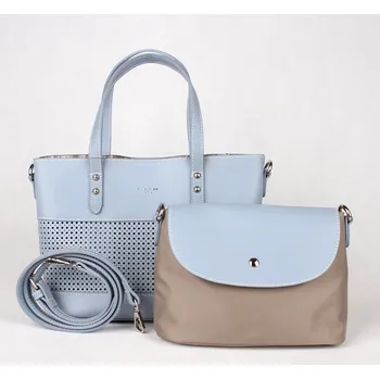 Světlemodrá kabelka + kabelka etue David Jones 5763-3