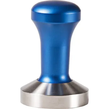 Šlehač mléka Pěchovadlo kávy - Tamper 57 mm leštěný hliník modrý