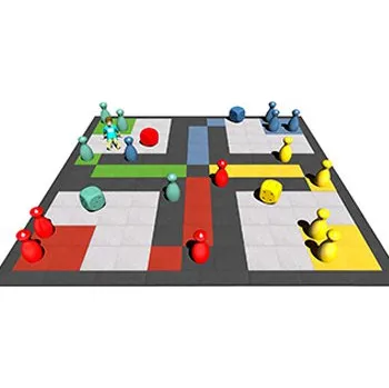 Venkovní dlažba Pryžová herní plocha 5,5x5,5m - Člověče nezlob se!