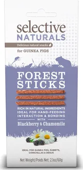 Krmivo pro hlodavce Supreme Selective snack Naturals Forest Sticks 60 g