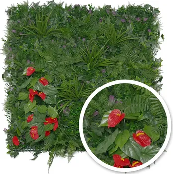 umělá květina Umělá živá zelená stěna TROPY, 100 x 100cm