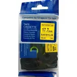 Kompatibilní páska s Brother HSE-641, 17,7mm, černý tisk na žlutém podkladu, smršťovací bužírka