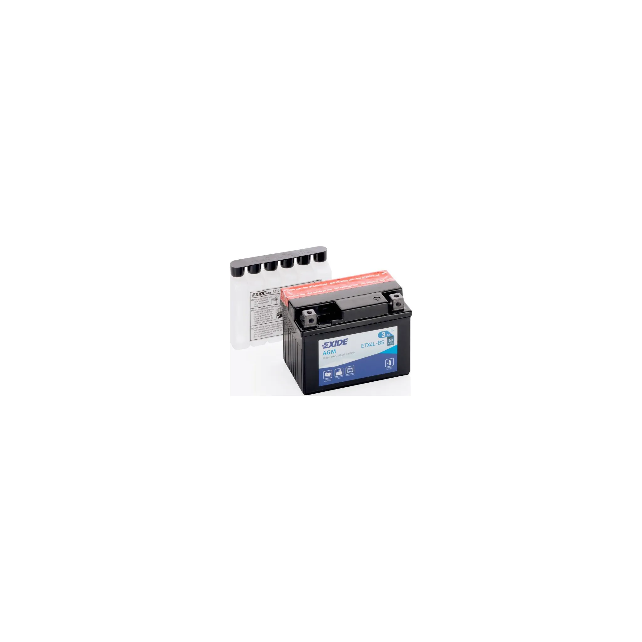 Fotografie 1 - Motobaterie Exide YTX4L-BS 12V 3Ah 50A