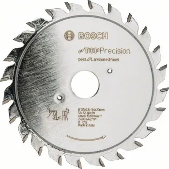 Pilový kotouč Bosch Top Precision Laminated Panel 125 x 20 x 2,8-3,6 mm 12+12 zubů