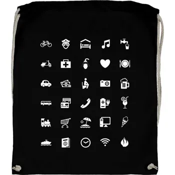 Městský batoh TUKAN AGENCY Batoh - gymsack pro cestovatele World Barva: Černá