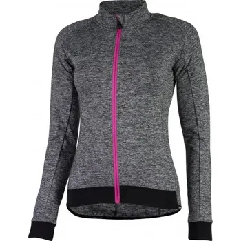 cyklistický dres Dámský cyklodres Rogelli BENICE 2.0 s dlouhým rukávem, šedý melír Velikost: XL