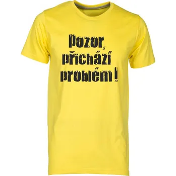 TUKAN AGENCY Pánské tričko Problém Barva: Žlutá, Velikost: M