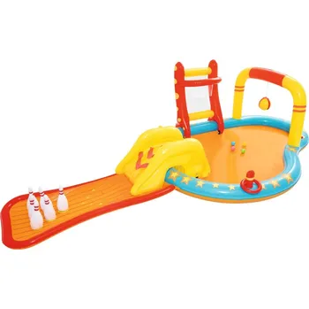 Dětský bazének Bestway Nafukovací bazének se skluzavkou a kuželkami