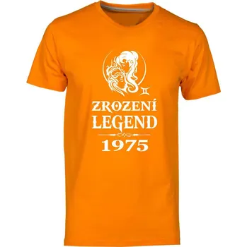 Pánské tričko TUKAN AGENCY Pánské tričko Zrození Legend znamení Blíženci Barva: Oranžová, Velikost: S