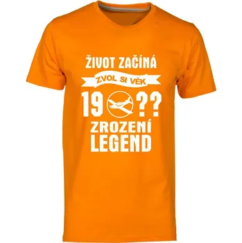 Pánské tričko TUKAN AGENCY Pánské tričko Zrození Legend 19?? pilot Barva: Oranžová, Velikost: M