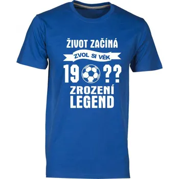 Pánské tričko TUKAN AGENCY Pánské tričko Zrození Legend 19?? fotbal Barva: Modrá královská, Velikost: 4XL
