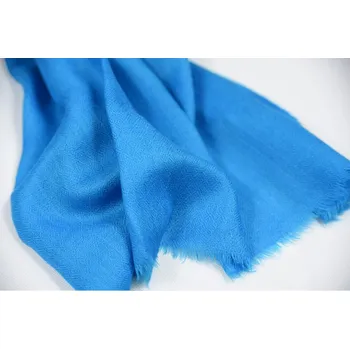 Šála Vlněná jednobarevná šála - křiklavě tyrkysová