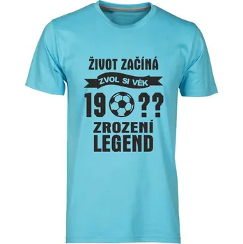 Pánské tričko TUKAN AGENCY Pánské tričko Zrození Legend 19?? fotbal Barva: Modrá atol, Velikost: 3XL