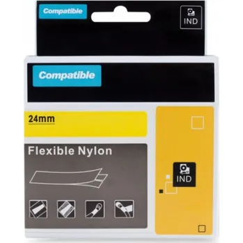 Pásek do tiskárny Kompatibilní páska s DYMO 1734525 (S0773850), 24mm, černý tisk na žlutém podkladu, nylonová flexibil