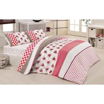 Povlečení Brotex Gardena růžová satén 220 x 200, 70 x 90 cm zipový uzávěr