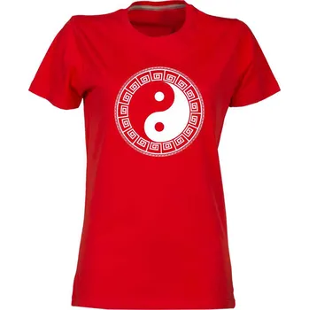 TUKAN AGENCY Dámské tričko Jin Jang Barva: Červená, Velikost: S