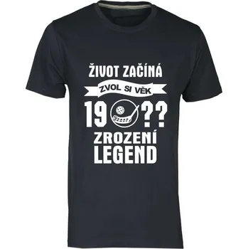 Pánské tričko TUKAN AGENCY Pánské tričko Zrození Legend 19?? florbal Barva: Modrá námořní, Velikost: S