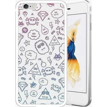 Pouzdro na mobilní telefon Recenze iSaprio Funny Clouds pro Apple iPhone 6 Plus/6s Plus Silver