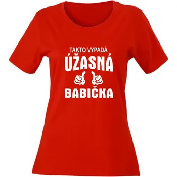 Dámské tričko TUKAN AGENCY Dámské tričko Úžasná babička Barva: Červená, Velikost: XL