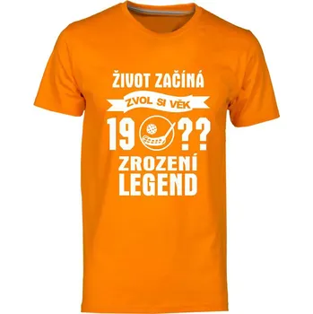 Pánské oblečení TUKAN AGENCY Pánské tričko Zrození Legend 19?? florbal Barva: Oranžová, Velikost: 3XL