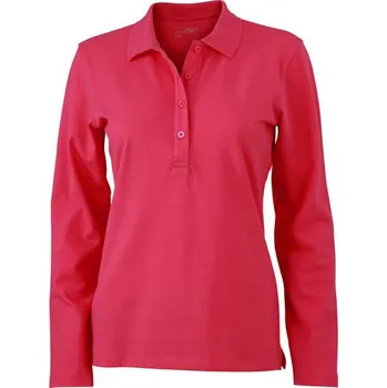 Dámská košile Daiber Dámská polokošile Elastic Polo s dlouhým rukávem JN180 Barva: Růžová, Velikost: L