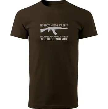 Pánské tričko Tričko Nobody needs SA58? - hnědá