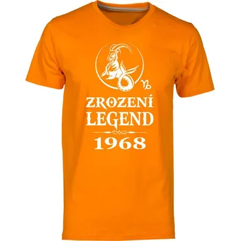 TUKAN AGENCY Pánské tričko Zrození Legend znamení Kozoroh Barva: Oranžová, Velikost: M