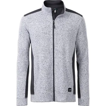 Pánská mikina Daiber Pánská mikina na zip Knitted Workwear Fleece JN862 Barva: Bílý melír - Carbon, Velikost: M