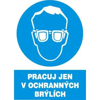 Značení Pracuj jen v ochranných brýlích