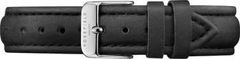 Řemínek na hodinky Rosefield Tribeca stitched black strap silver 16 mm