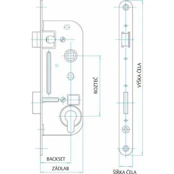 zadlabací zámek Zadlabací zámek pro wc Hobes K 111 pravolevý Varianta: šířka čela 18 mm, zinek bílý